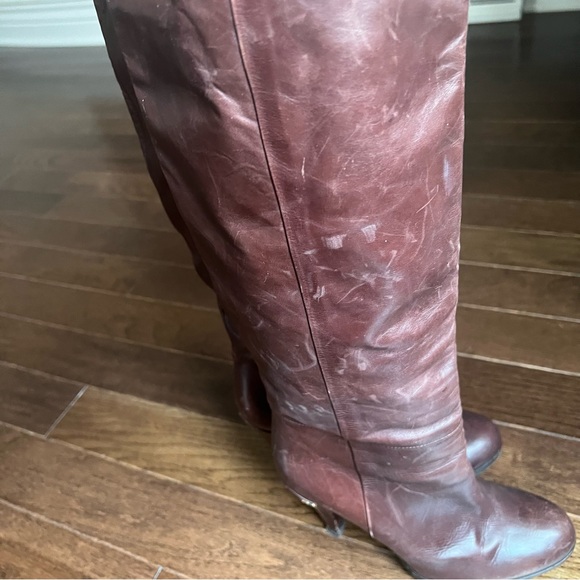 Authentic Gucci Tall Brown High Heel Leather Boot-sz 7.5 - Picture 10 of 16